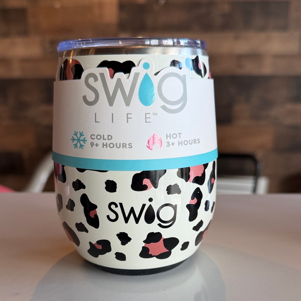 Swig Life Leopard Print Mug - Pink and Black